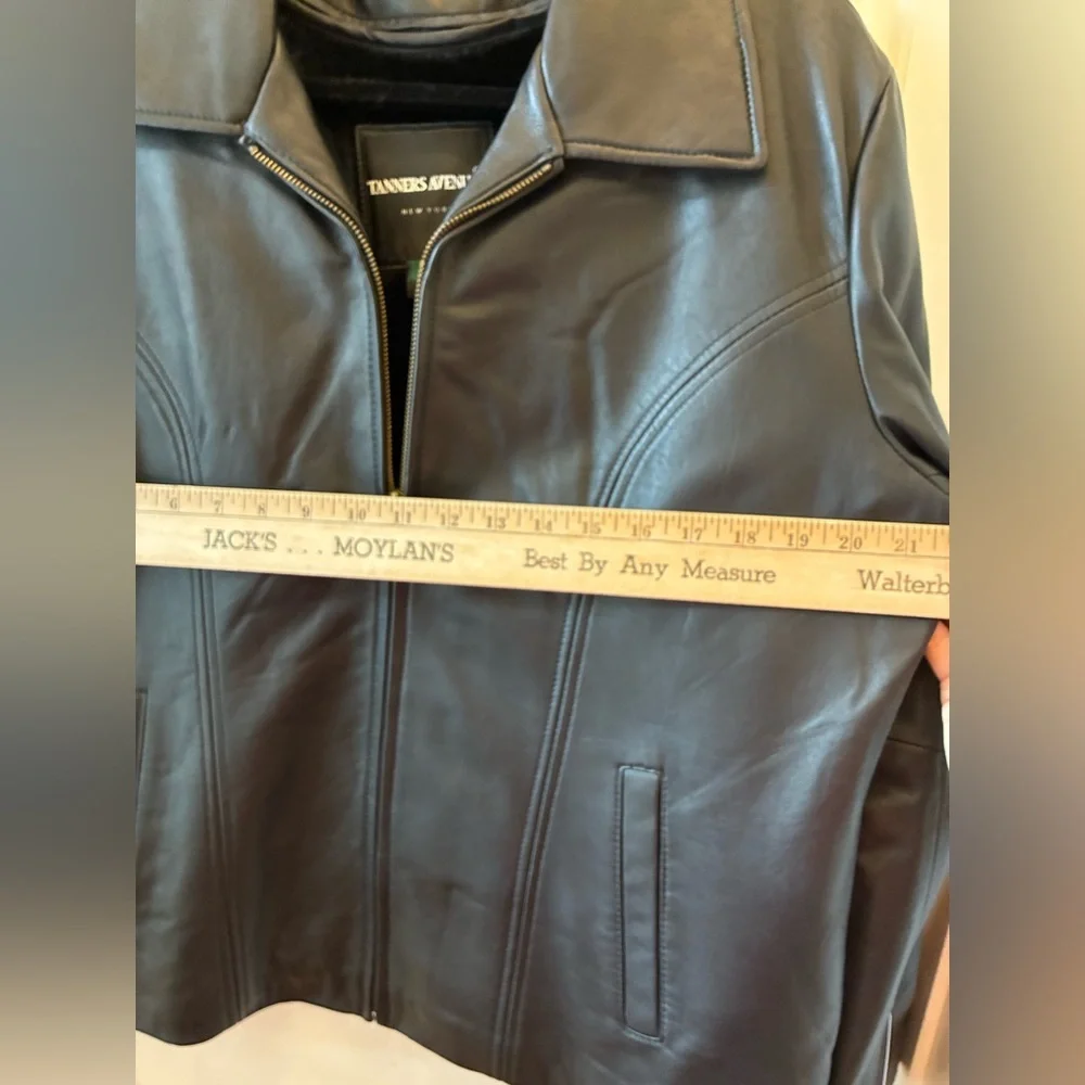 Tanners Avenue lambs leather Italy, size 2 XL black zipper up jacket new /tags - Picture 7 of 10